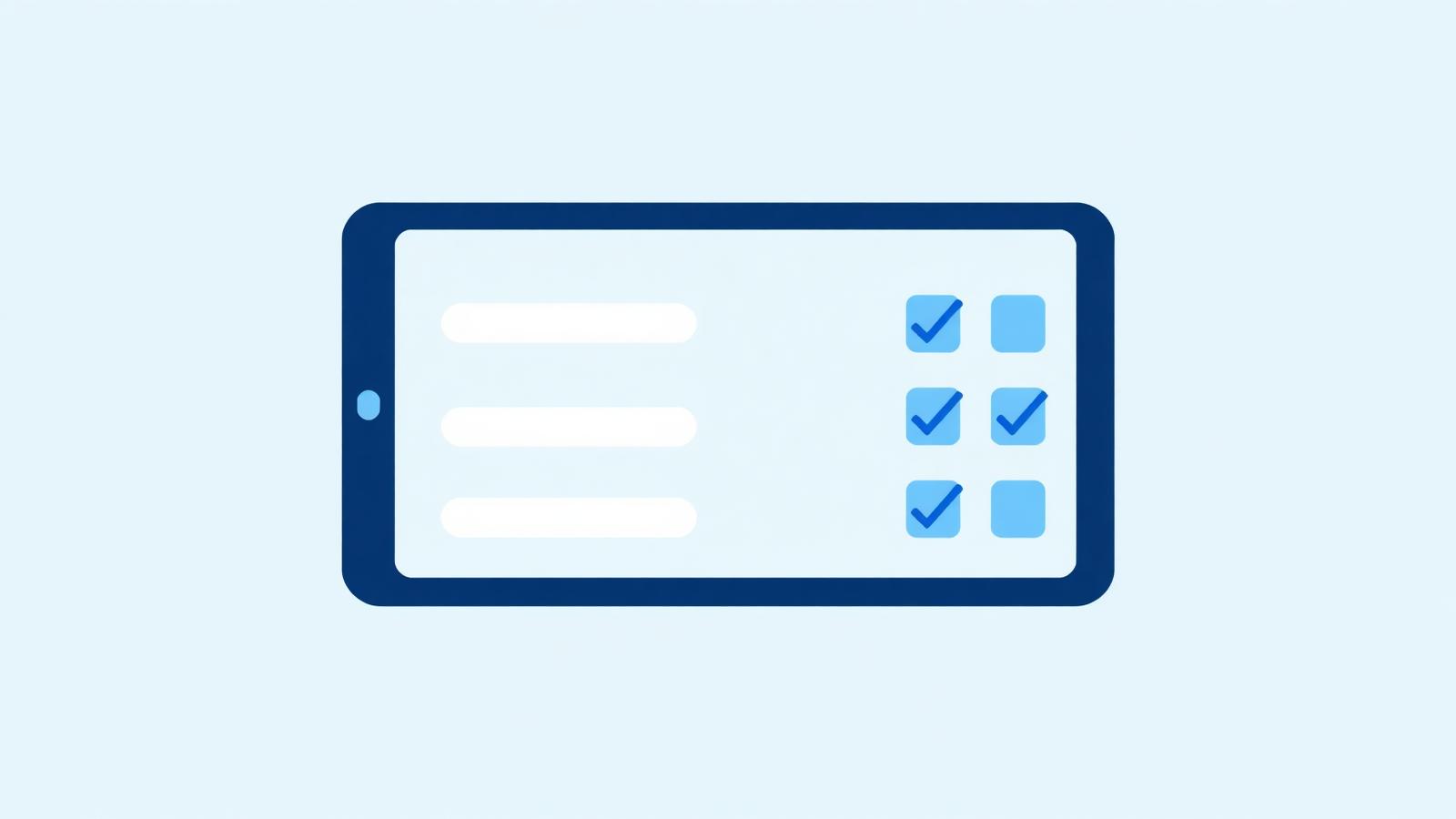 Illustration of an eMAR medication administration checklist on a tablet