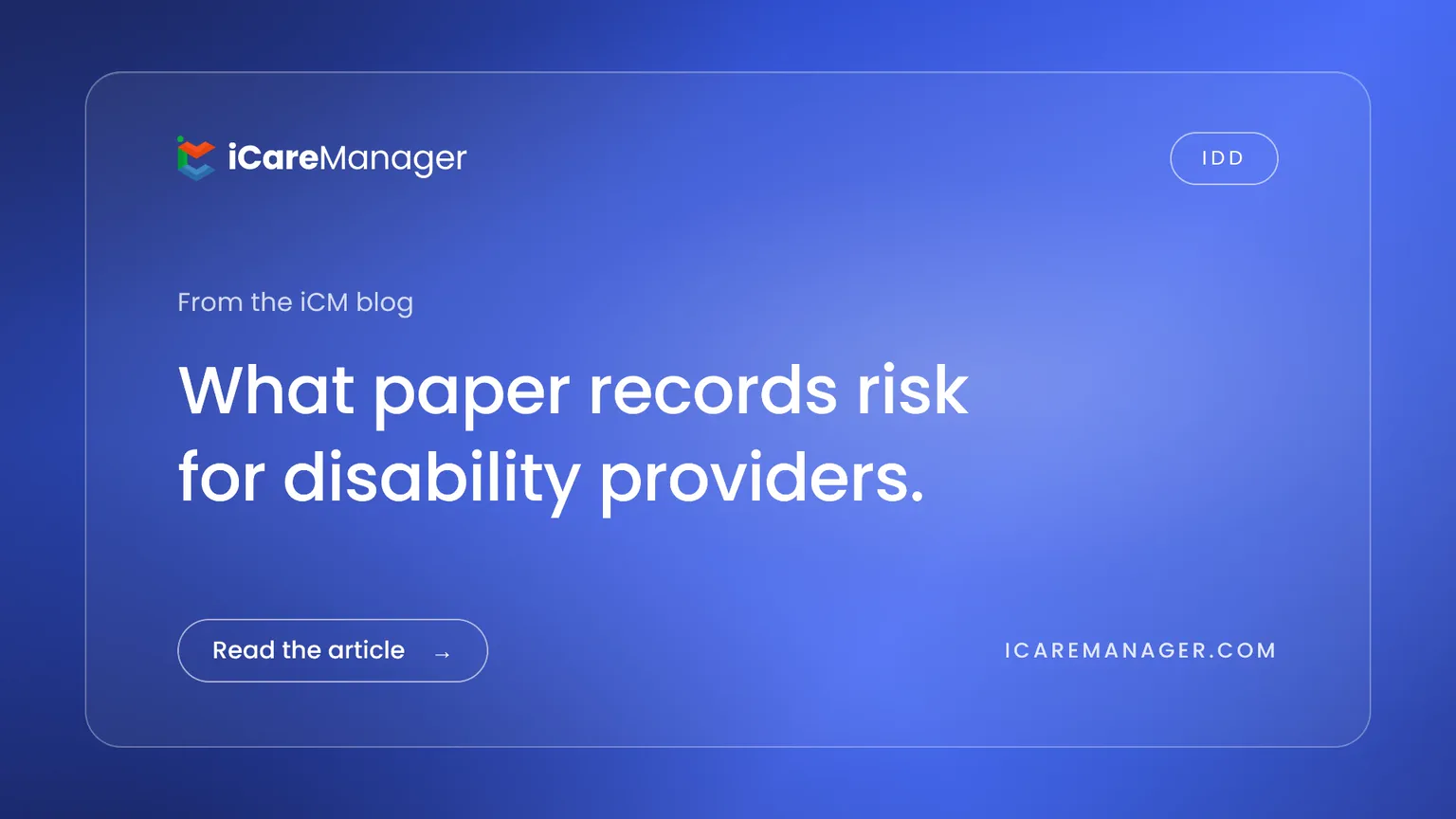 What paper records risk for disability providers